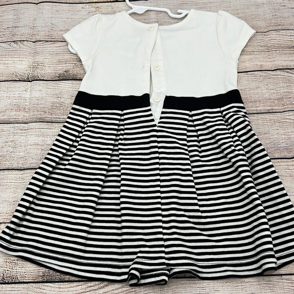 Gymboree Black and White Striped Cotton Dress Sz 3T